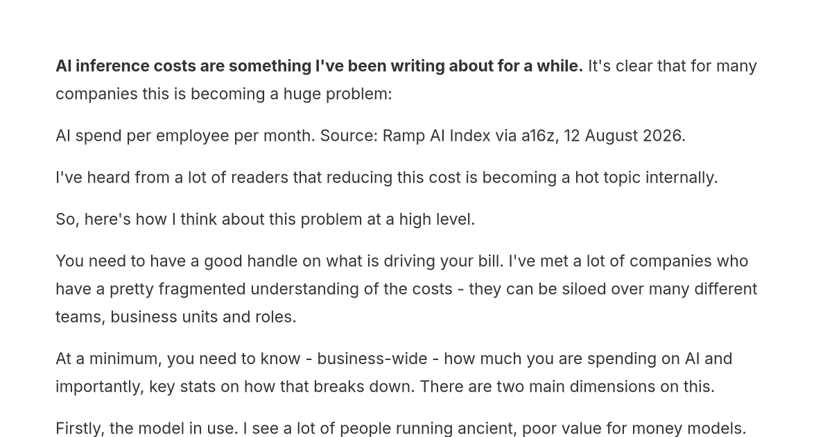 How I think about reducing AI costs